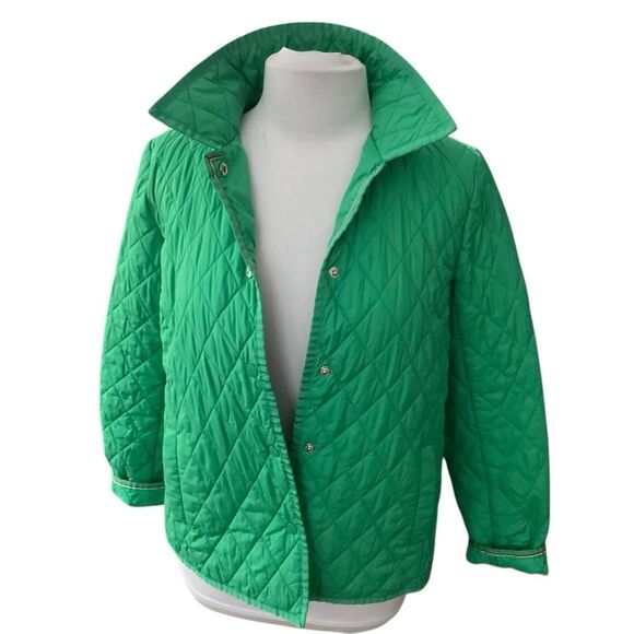 Talbots Jackets & Blazers - Talbots Kelly Green Quilted Barn Coat, S. Preppy Spring